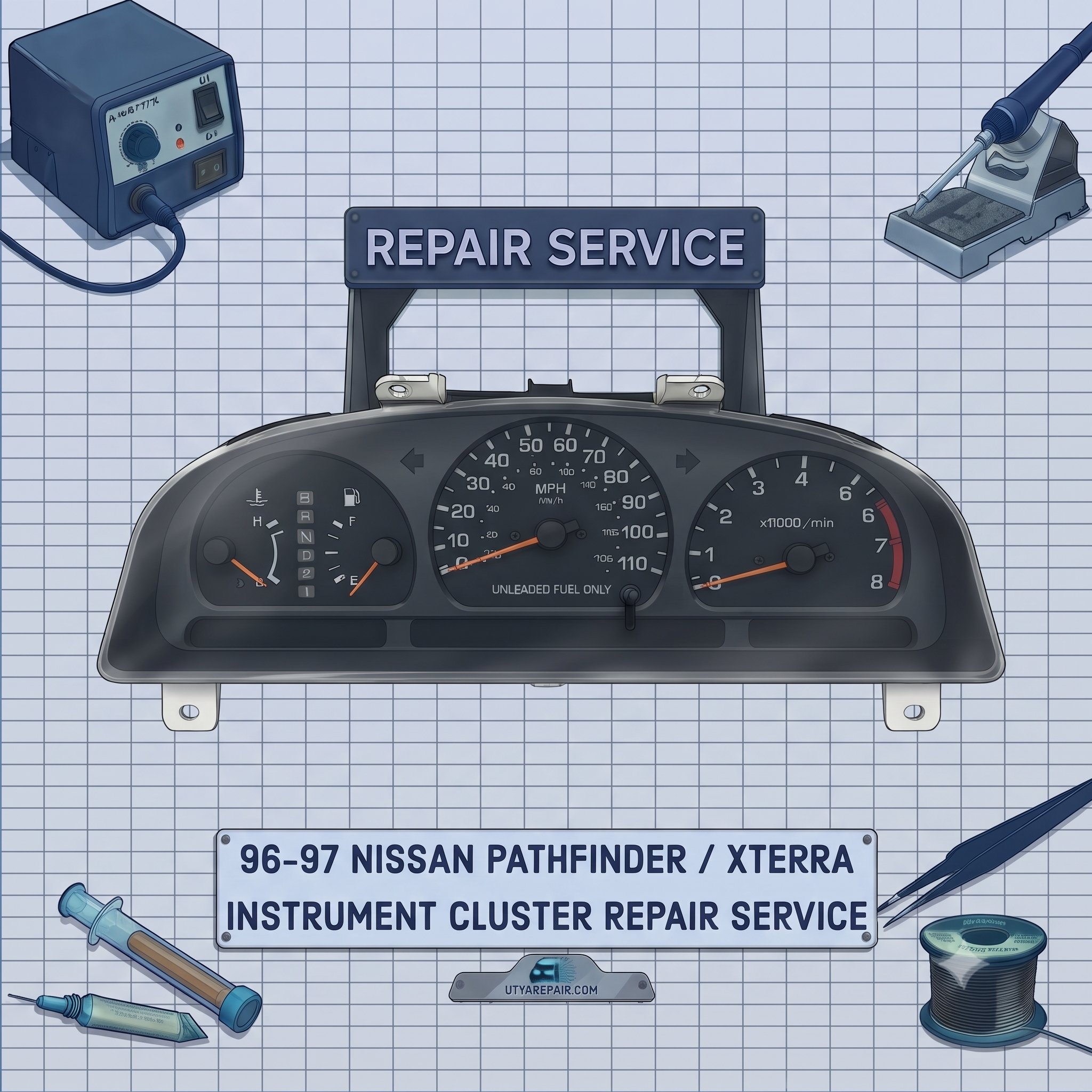 1998-2001 NISSAN PATHFINDER XTERRA FRONTIER INSTRUMENT CLUSTER REPAIR SERVICE